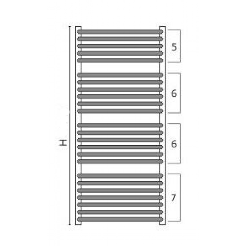 Gorgiel Grzejnik pionowy łazienkowy AE 91/44, 910x440mm, 390W Kod 10111194601101 
