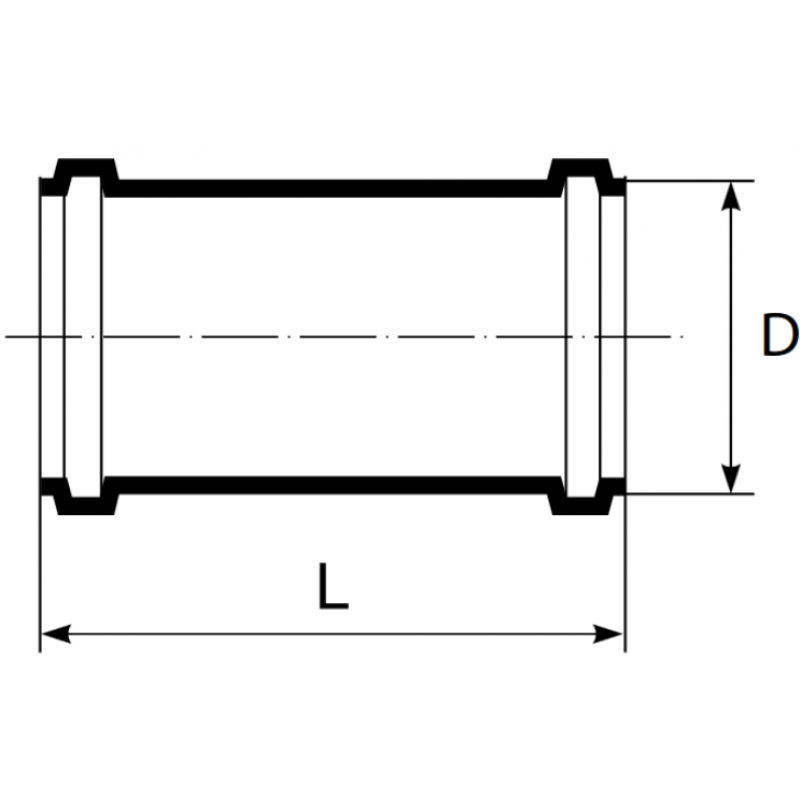 Magnaplast Mufa przesuwna HTU, średnica 110mm, popiel Kod 12230 
