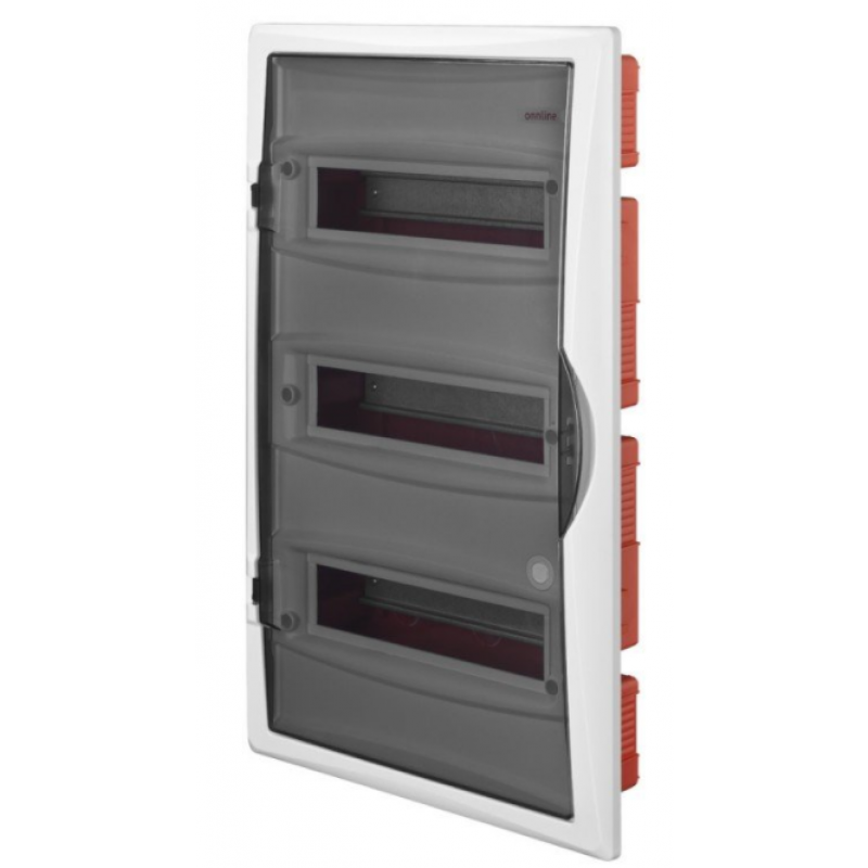 Onnline Rozdzielnica podtynkowa, 3x12 modułów, z listwami, 560x350x102 mm, IP40 KOD: 2516-11