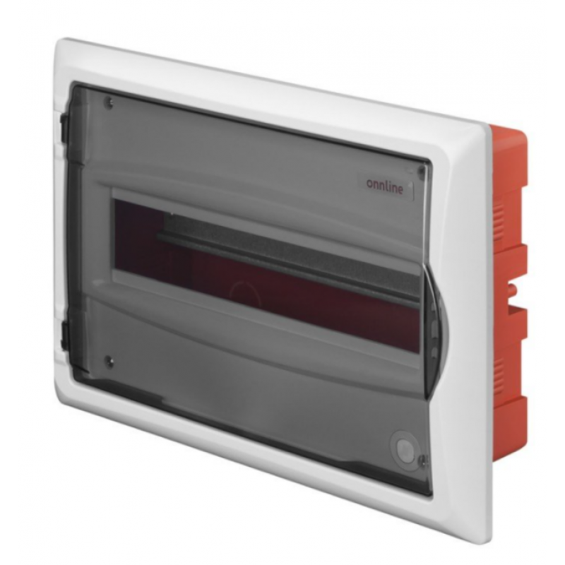Onnline Rozdzielnica podtynkowa, 1x12 modułów, z listwami, 106x360x240 mm, IP40 KOD: 2513-11