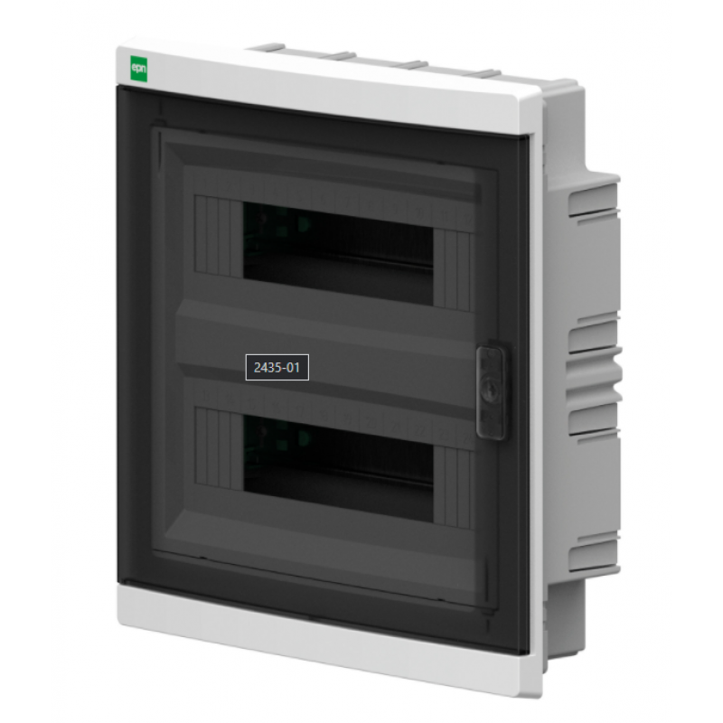 ELEKTRO PLAST ELEGANT Rozdzielnica podtynkowa, 2x12 PE+N IP40, drzwi dymne przezierne KOD: 2435-01