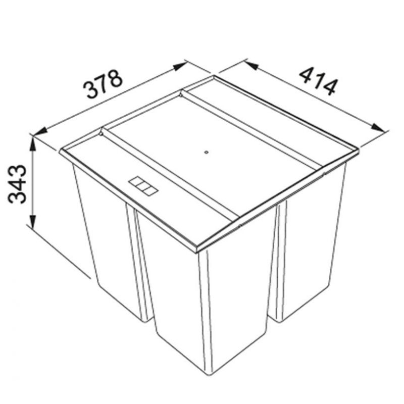 Franke EasySort Sortownik odpadów z półką, 450-1-2, 1 x 14,5l, 2 x 7,5l Kod 121.0494.150 