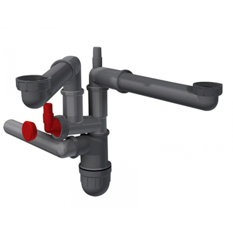 Franke Siphon Syfon umywalkowy butelkowy, 2 komory, Grey Line Kod 112.0551.365