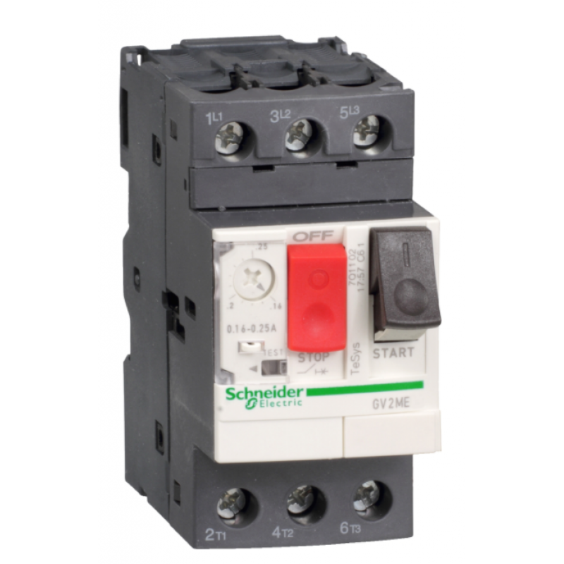 Schneider Electric Wyłącznik silnikowy GV2ME z napędem przyciskowym I=20-25A PL, zaciski skrzynkowe Kod GV2ME22AP