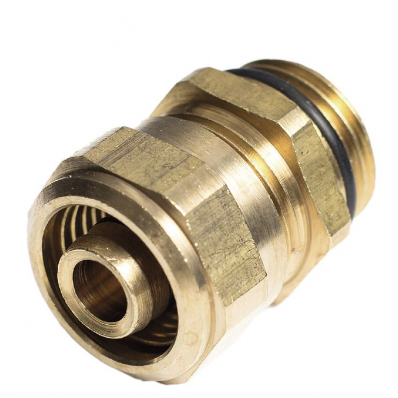 TECEflex Alternatywny śrubunek przejściowy, z pierścieniem z mosiądzu, do rur wielowarstwowych, 20 mm x 1/2 GZ Kod: 740123