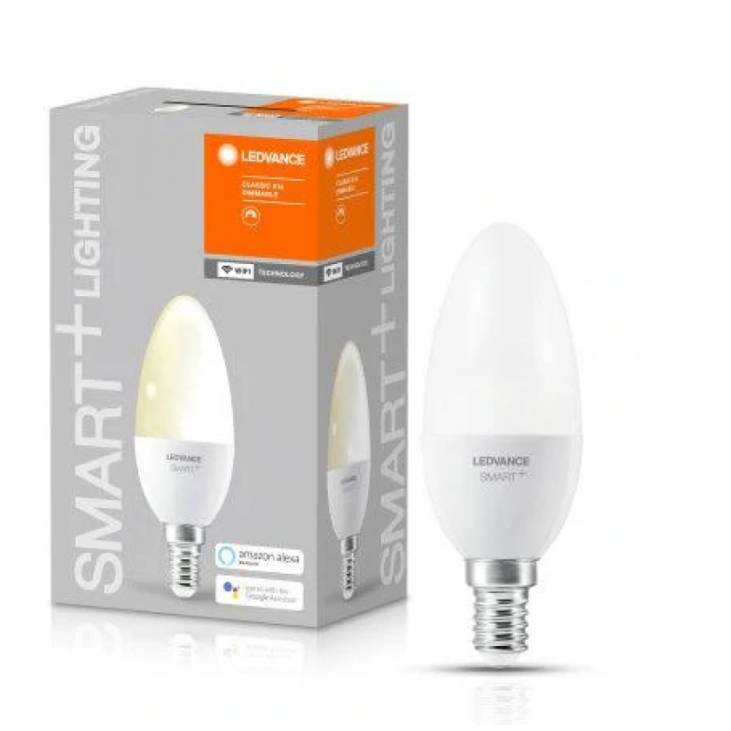 Ledvance Żarówka LED SMART+, trzonek E14, B40, 5W, 470lm, ciepły biały, ściemnialna, ze sterowaniem WiFi, komplet: 3 szt. Kod 4058075485532 