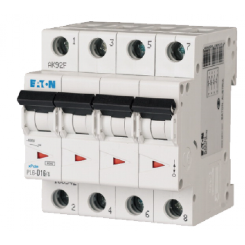 Eaton PL6-C16/4 6kA Wyłącznik nadprądowy, 4 biegunowy Kod 166519