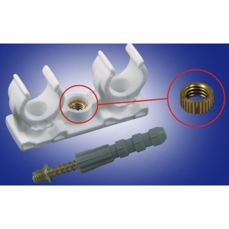 Onnline Uchwyt podwójny ze śrubą dwugwintową 25-28mm (4szt=opak.) Kod A-690814-4E