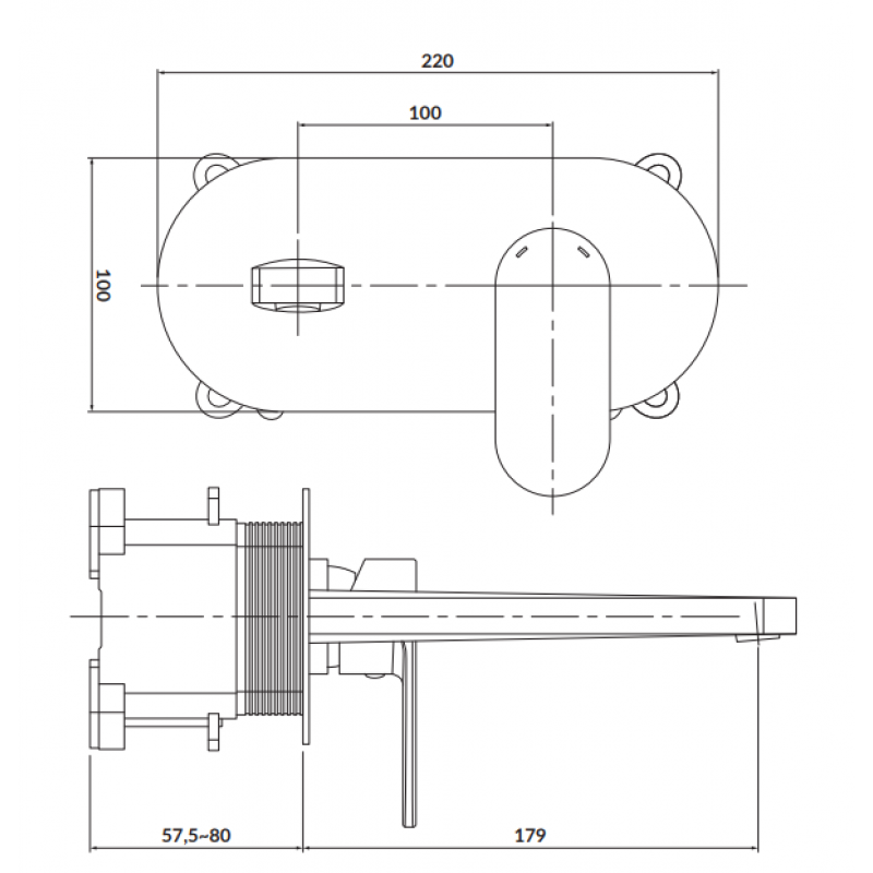 CERSANIT CERA Bateria umywalkowa, podtynkowa, czarna, z boksem Kod S951-333 