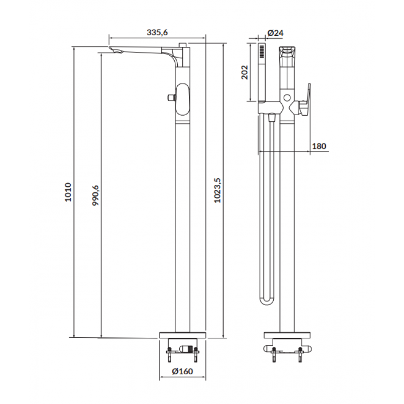 CERSANIT CERA Bateria wannowo - natryskowa wolnostojąca, chrom Kod S951-306 