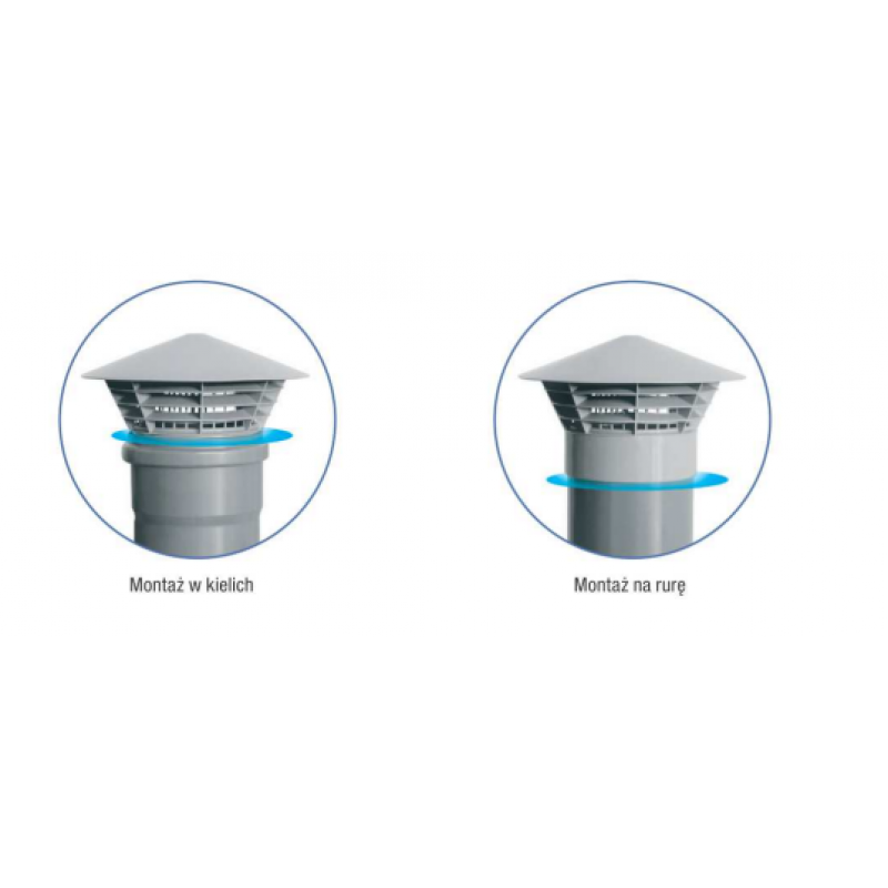 Capricorn Kominek / wywiewka kanalizacyjna szara fi 50 Kod 9-3003-050-37-01-03 