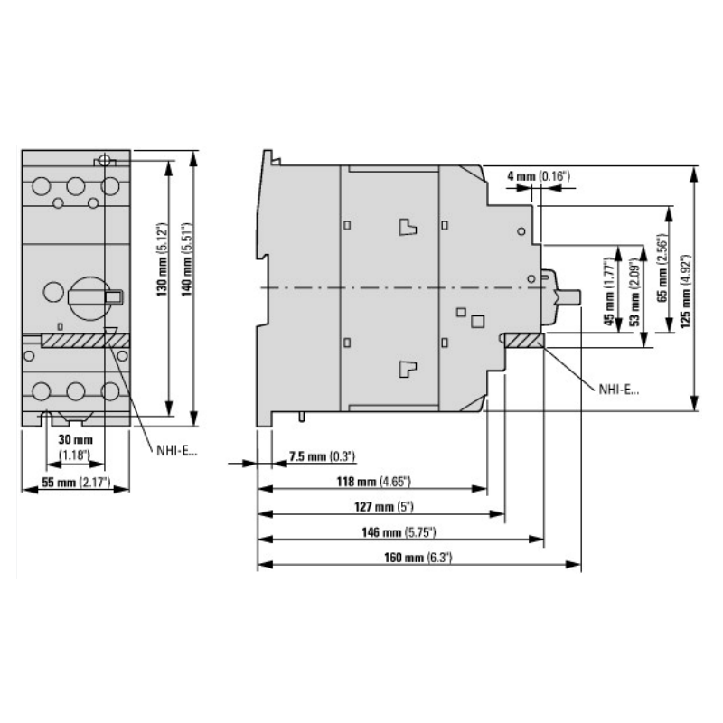 EATON Wyłącznik silnikowy PKZM4-63-EA, 55-65A, 34kW Kod 190024 