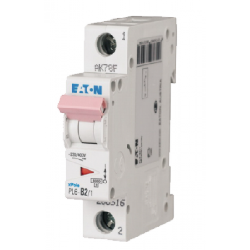 Eaton PL6-C2/1 6kA  Wyłącznik nadprądowy, 1 biegunowy Kod 286528