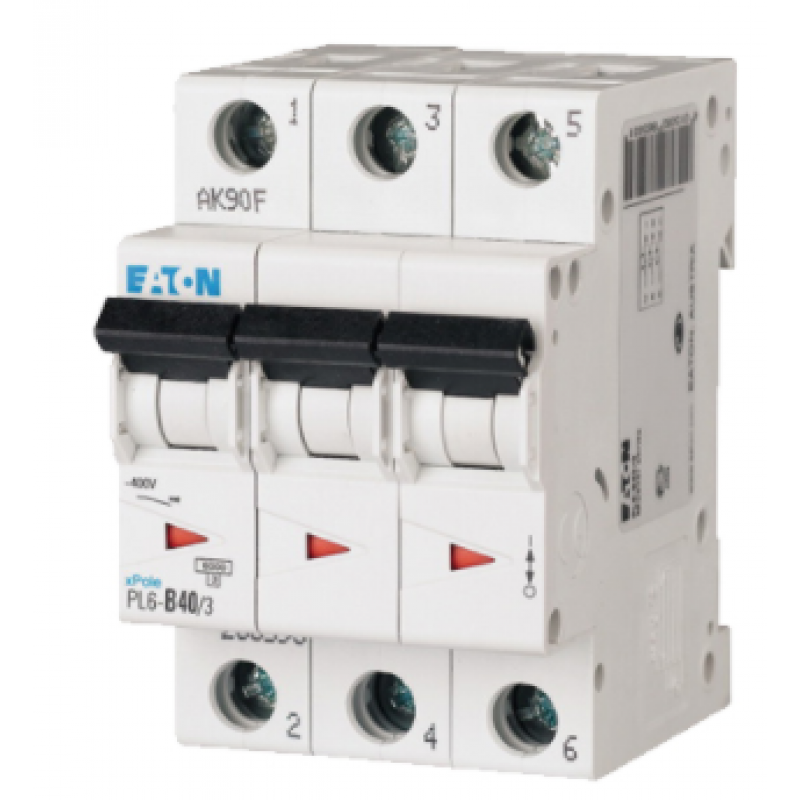 Eaton PL6-D20/3 6kA Wyłącznik nadprądowy, 3 biegunowy Kod 286614