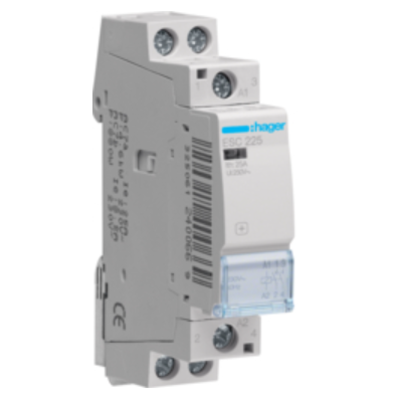 HAGER Stycznik instalacyjny 2NO 25A 230V AC Kod ESC225