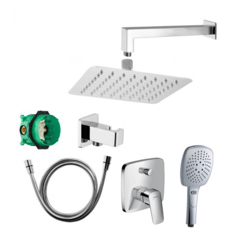 Hansgrohe Zestaw podtynkowy prysznicowy z kwadratową deszczownicą 300mm Kod 0291