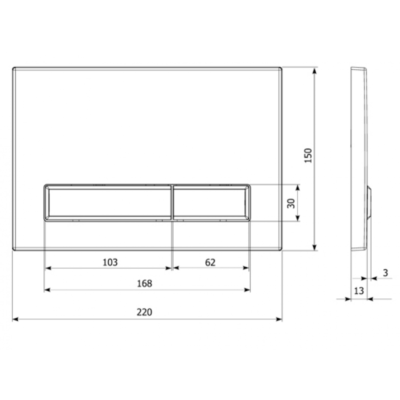 KK POL Płytka przycisków złoty połysk M08 Kod SPP/035/0/K 