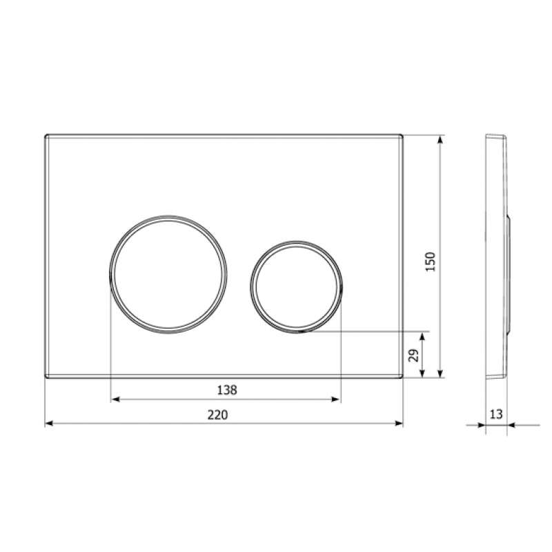 KK POL Płytka przycisków złoty połysk M11 Kod SPP/037/0/K 