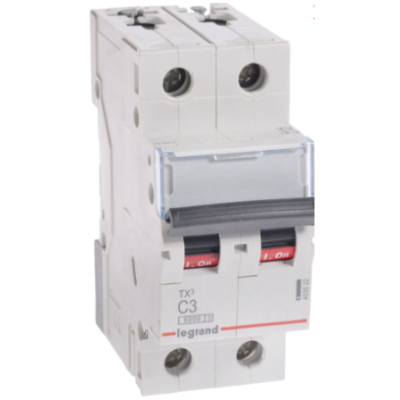 Legrand S 302 Wyłącznik nadprądowy 2P C 3A 6000A TX3 Kod 403522