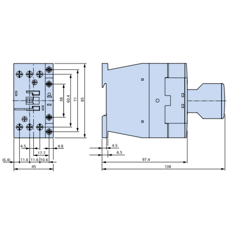 EATON Stycznik mocy DILM12-01-EA(230V50HZ,240V60HZ), 3 bieguny, 3NO, 1NC, 12A, 5,5kW KOD 190035 