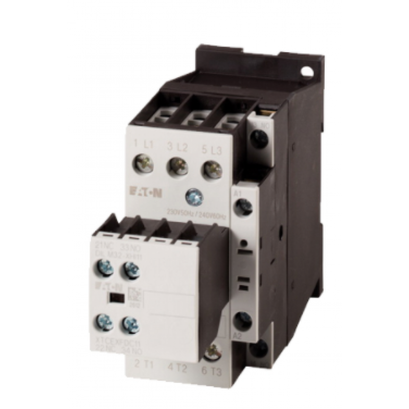 EATON Stycznik mocy DILM17-21(RDC24), 3 bieguny, 3NO, 2NO+1NC, 18A, 7,5kW KOD 277082