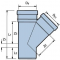 Wavin Trójnik PVC 200x200x200/45 stopni, SN4, kl. N, z uszczelką dwuwargową Kod 3024149 