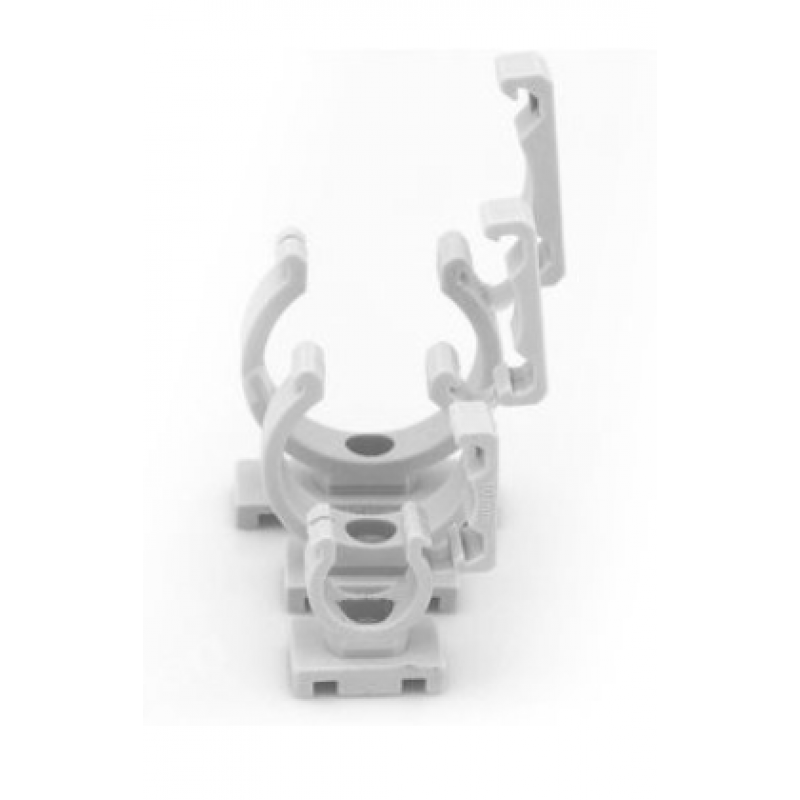 INGREMIO Uchwyt zamknięty do rur bezhalogenowych, średnica 28 mm, kolor szary, opakowanie 50 sztuk KOD T0027 