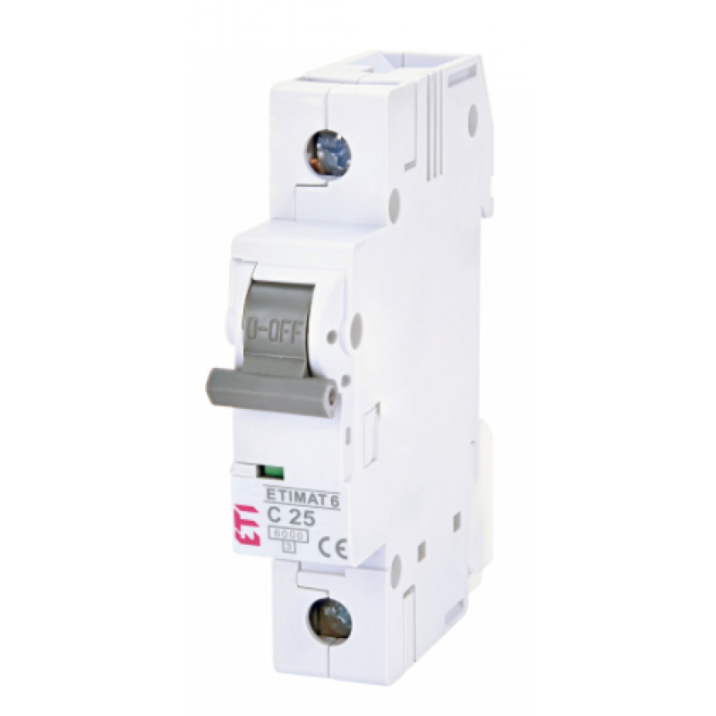 ETI ETIMAT 6 Wyłącznik nadprądowy 1-biegunowy, 6kA, 25A, C25 Kod 002141518