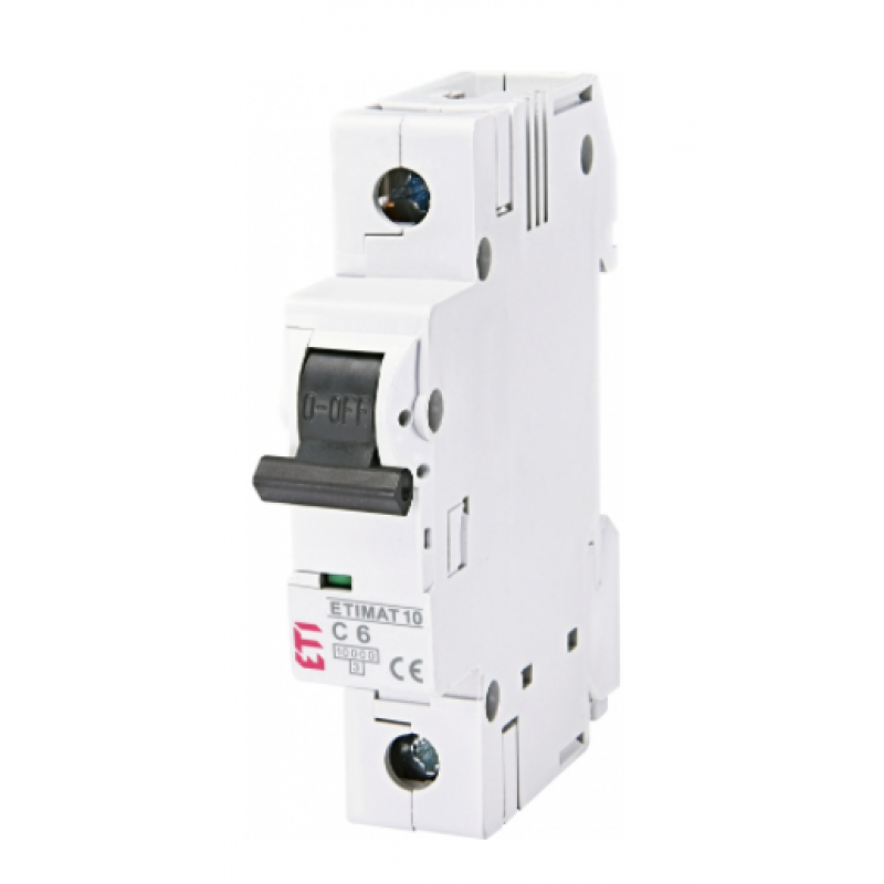 ETI ETIMAT 10 Wyłącznik nadprądowy 1-biegunowy, 10kA, 6A, C6 Kod 002131712