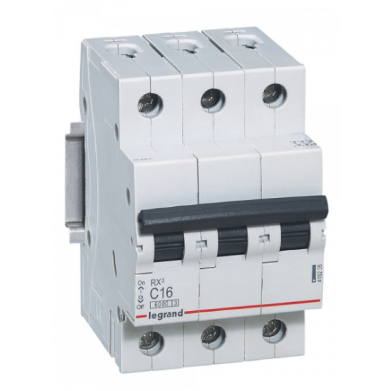Legrand Wyłącznik nadprądowy RX3 3P C 16A 6000A Kod 419235