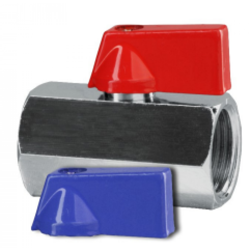 Valvex MINI Zawór kulowy, 1/2 cala, chromowany z dźwignią, GW/GW Kod 1470000