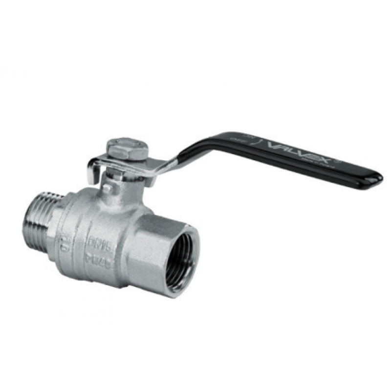 Valvex TRYTON Zawór kulowy, 1/2 cala, niklowany z dławikiem, z dźwignią stalową, GW/GZ Kod 1452160