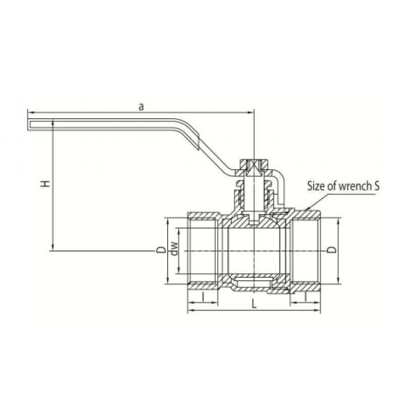 Onnline Zawór kulowy, 1 1/4 cala, niklowany z dławikiem, z dźwignią stalową, GW/GW Kod 1475800 