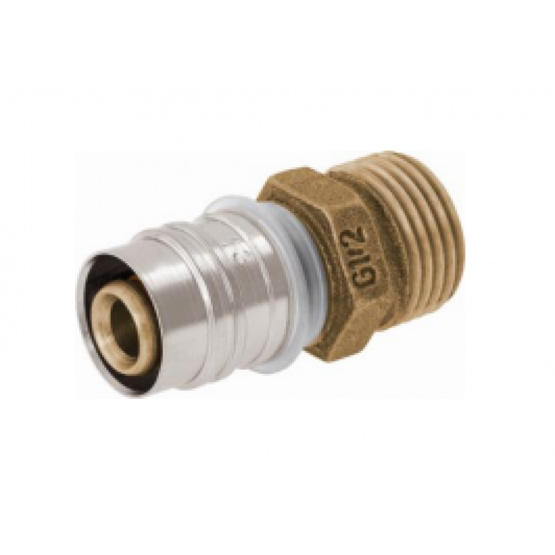 Kisan Złączka z gwintem zewnętrznym GZ zaprasowywana – bez powłoki galwanicznej 20x1/2cala Kod KD 24.23.22.00