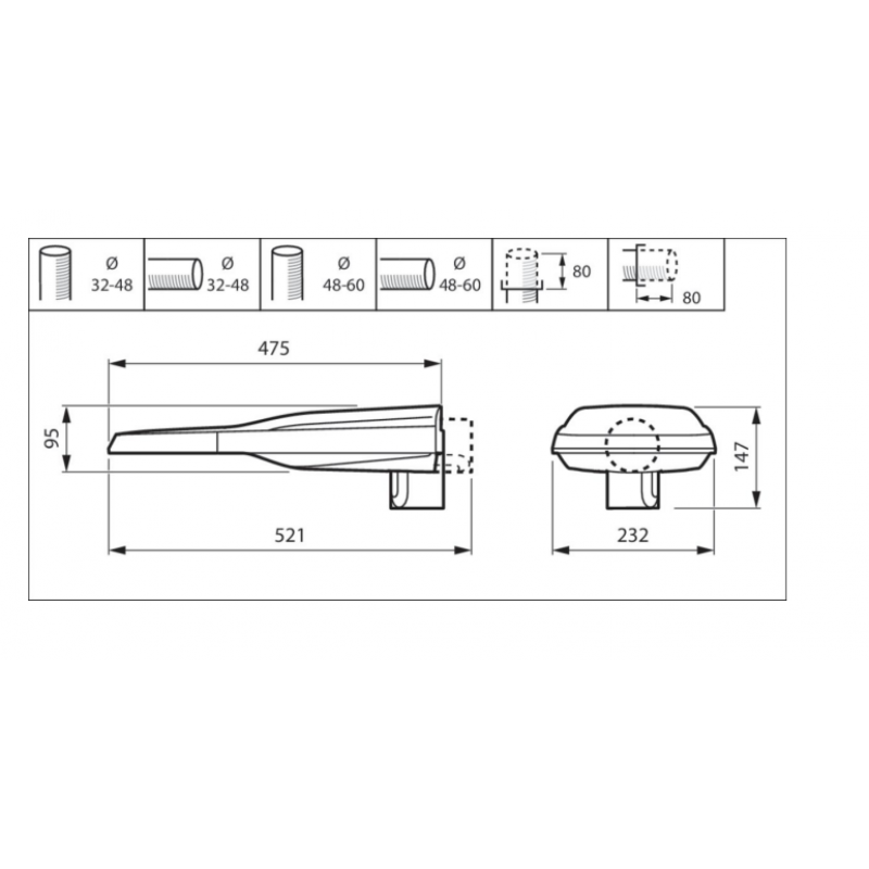 PHILIPS LUMISTREET Oprawa uliczna aluminiowa LED, BGP291, LED85-4S/740, II, DM11, 48/60S, 55W ,7396lm, Kod 910770223327  