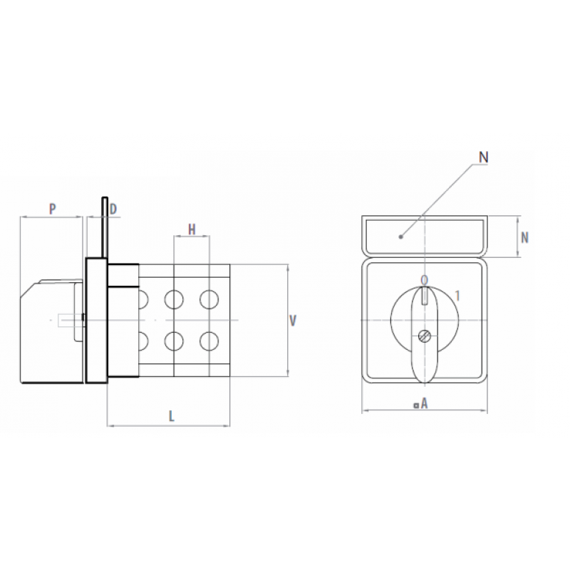 Promet Łacznik krzywkowy 16A, z płytą czołową ,tabliczką i dodatkowym uszczelnieniem ,montaż zatablicowy IP65 - 1 fazowy KOD T0-S16JDG1101A6 