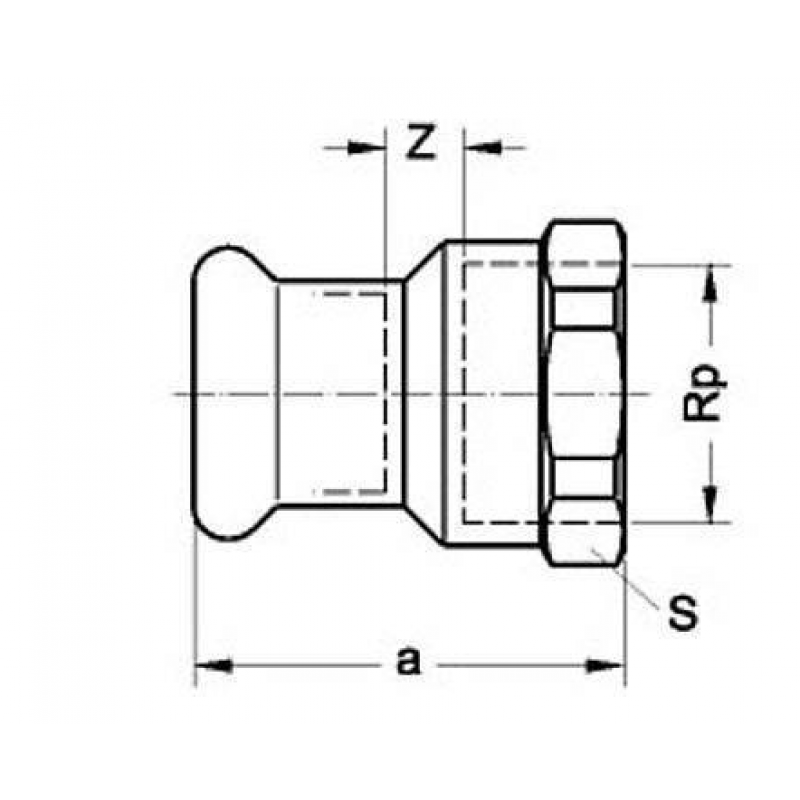 Sanha Press Gas Mufa przejściowa P 22mm x GW 1 cal KOD 111270221 