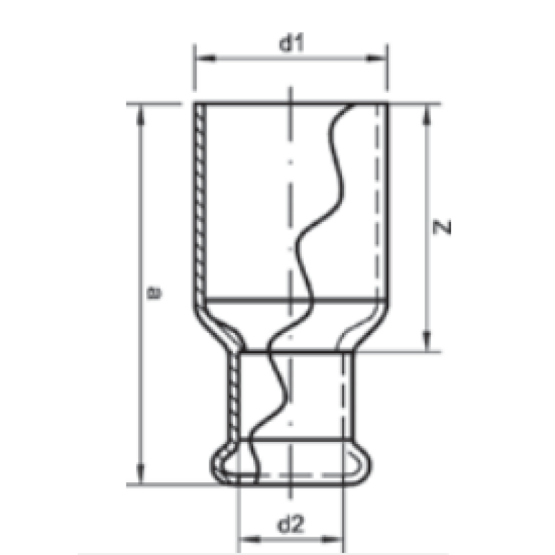 Sanha Press Gas Nypel redukcyjny ZW 22a x ZZ 15 KOD 1102432215 