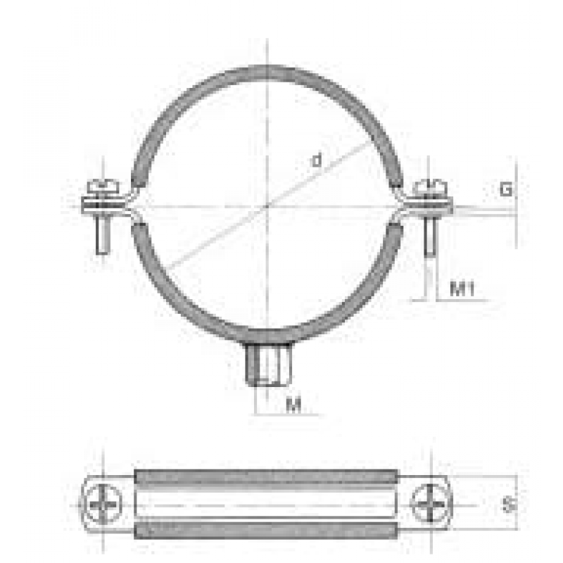 M.C. Good Work Obejma pojedyncza z wkładką tłumiącą, 3/8 cala, rozmiar 17-23mm, nakrętka M8 (opakowanie 100 sztuk) KOD UCHG-3/8 