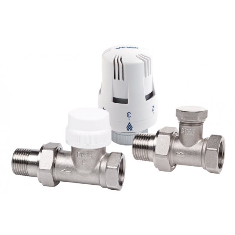 Valvex THERMO SET Zestaw termostatyczny prosty duży, niklowany, 1/2 Kod 4445200