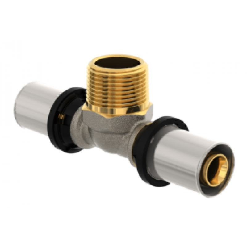 PURMO Cleverfit Trójnik mosiężny, odejście z gwintem zewnętrznym, 20x1/2x20 GZ FAZ4T20A12M20AE0 Kod: P-TRGZ20X1/2X20