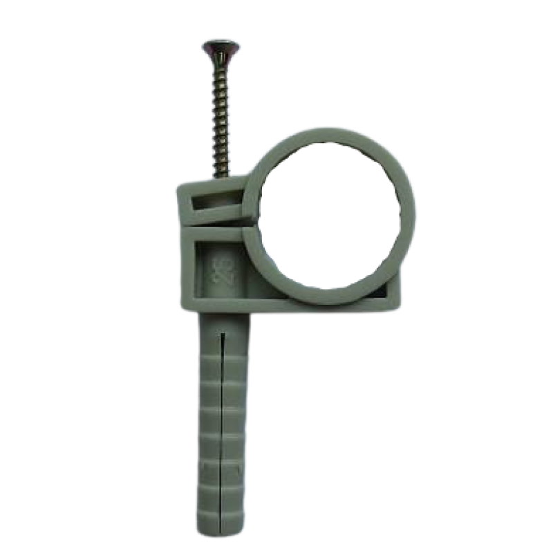 M.C. Good Work Uchwyt z tworzywa do rur, rozmiar 25mm, średnica wiercenia 10mm, kolor beżowy (paczka 50szt) KOD UCHB-25