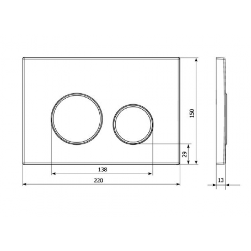 KK POL Płytka przycisków czarny mat M11V1 Kod SPP/146/0/K 
