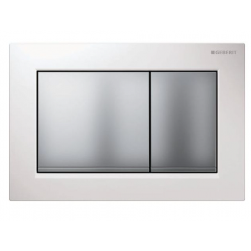 Geberit Omega 30 Przycisk uruchamiający przedni/górny do spłukiwania dwudzielnego , kolor biały- chrom mat Kod 115.080.KL.1