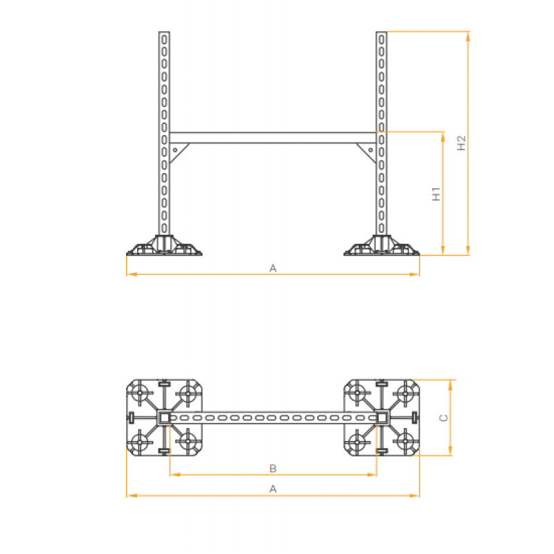 Ivensis Heavy Foot Zestaw ramowy / wspornik typu H Kod IHF-600 