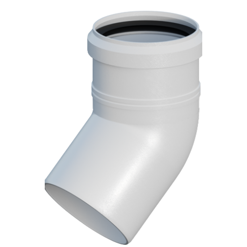 Ricom SING Kolano kominowe 45stopni fi 100 tworzywo sztuczne Kod 11100B