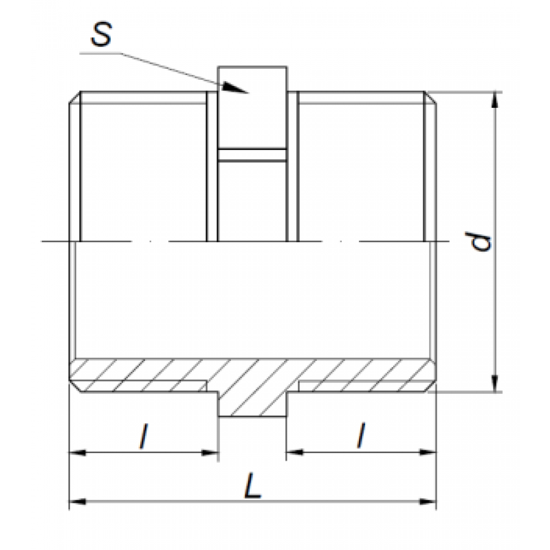 FITTING Nypel mosiądz 3/4 cal STRONG KOD SF57S-3/4 