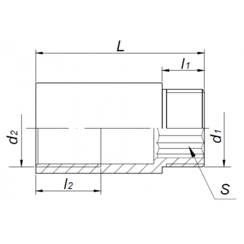 FITTING Przedłużka/łącznik chrom 1/2cala x 25 KOD SF52-1/2X25C 