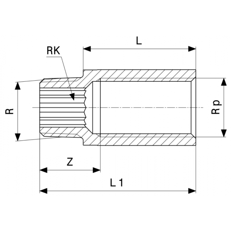 Viega Przedłużka gwintowana z brązu 3/4 cala x 40 mm KOD 355050 