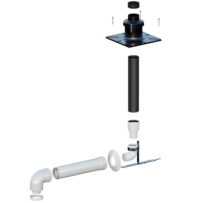 Ricom ZB-12 Zestaw przyłączeniowy kominowy PP/AL do kotłów kondensacyjnych w szacht 60/100 Kod ZB-12